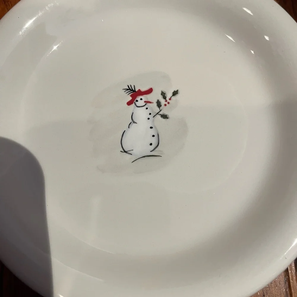 Williams Sonoma Snowman Dessert Plates - Set of 6